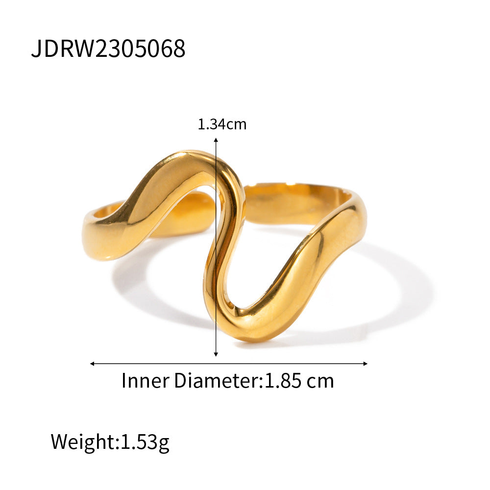Wholesale Small irregular simple open titanium steel ring